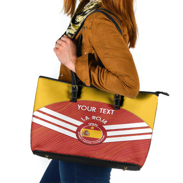 Custom Spain Football Leather Tote Bag Summer 2024 La Roja LT14