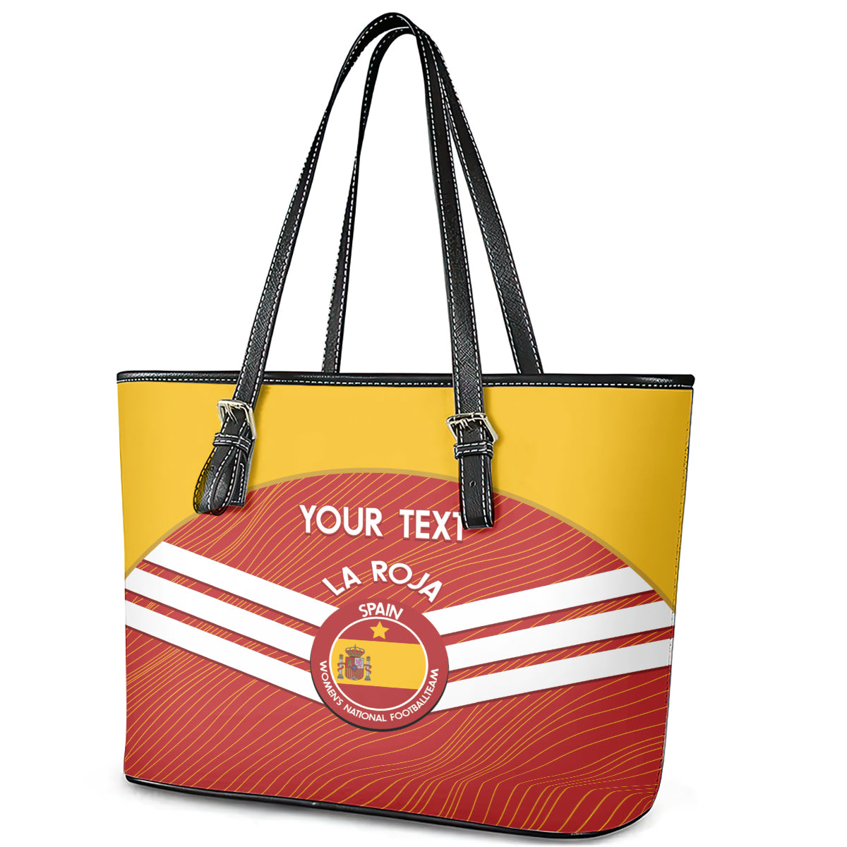 Custom Spain Football Leather Tote Bag Summer 2024 La Roja LT14