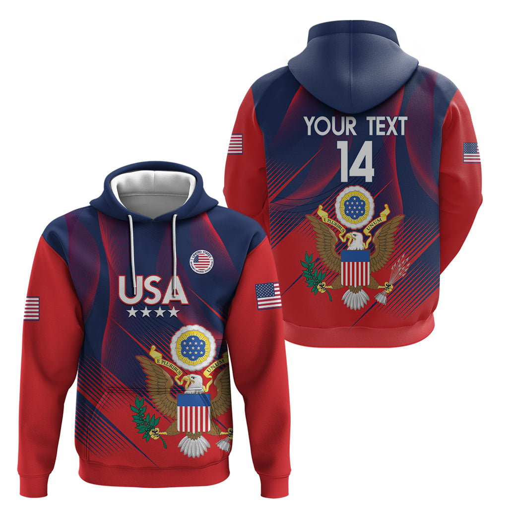 Custom United States Soccer Hoodie Summer 2024 Go USA LT14