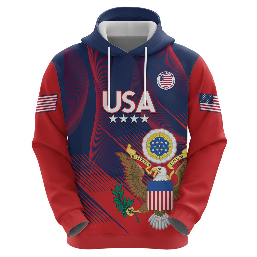 Custom United States Soccer Hoodie Summer 2024 Go USA LT14
