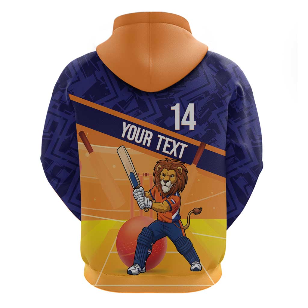 Custom Netherlands Cricket Hoodie Go Flying Dutchmen Lion Mascot LT14