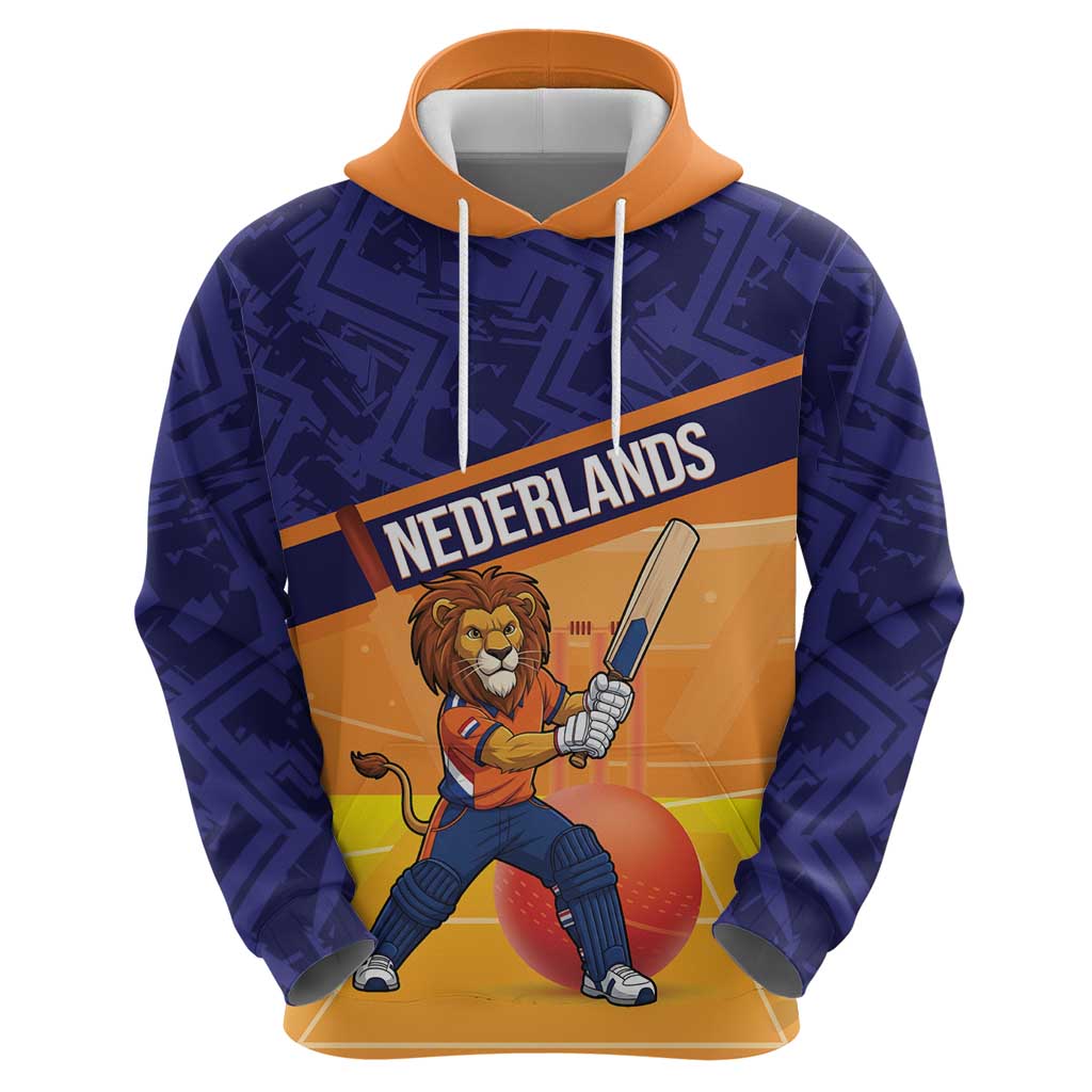 Custom Netherlands Cricket Hoodie Go Flying Dutchmen Lion Mascot LT14
