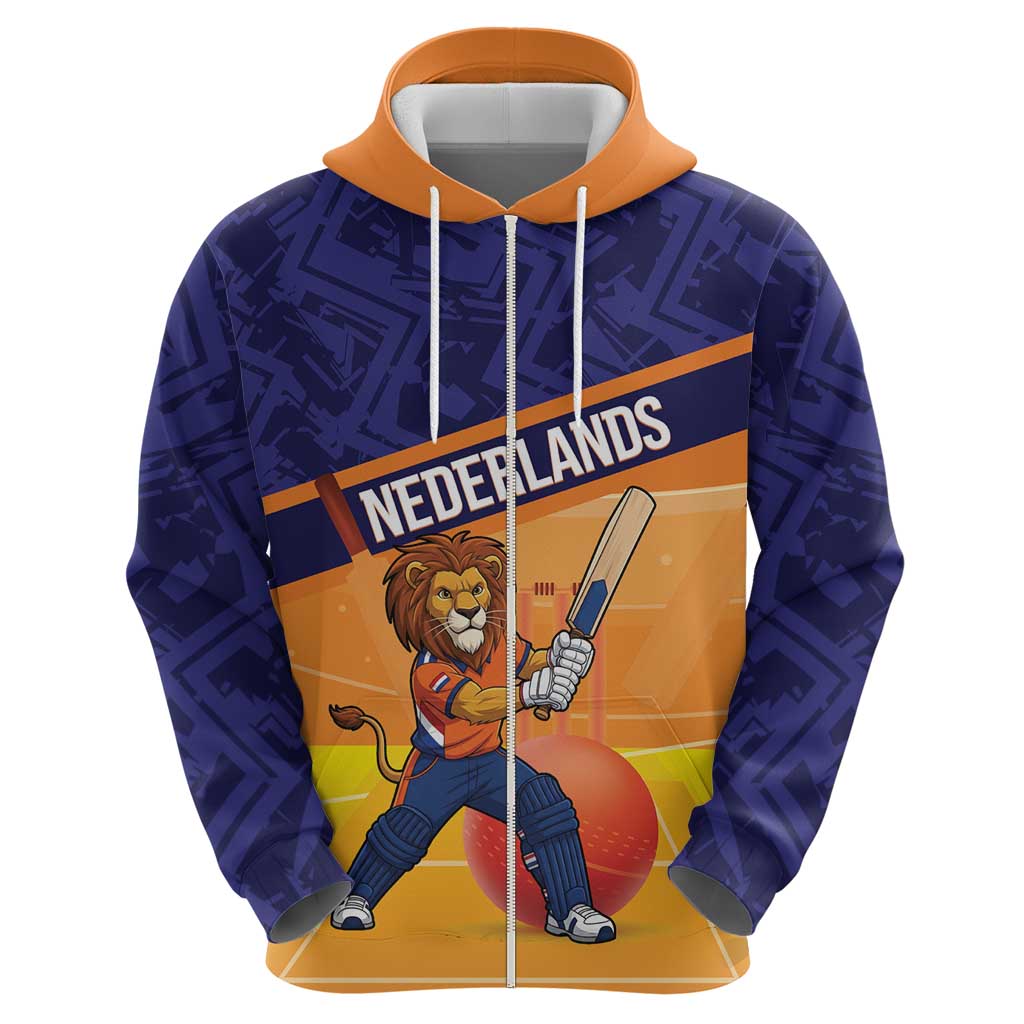 Custom Netherlands Cricket Hoodie Go Flying Dutchmen Lion Mascot LT14