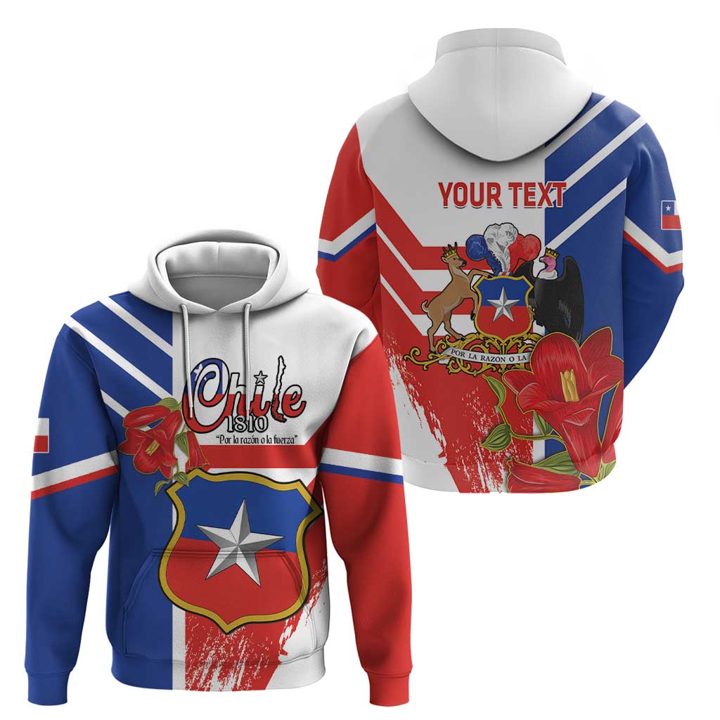 Personalized Chile Independence Day Hoodie Chilean Coat Of Arms Copihue Flag Style LT14