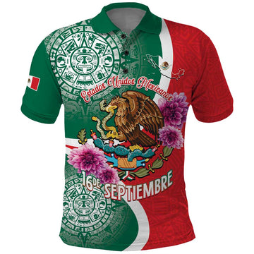 Personalized Mexico Independence Day Polo Shirt 16 De Septiembre Mexican Aztec LT14