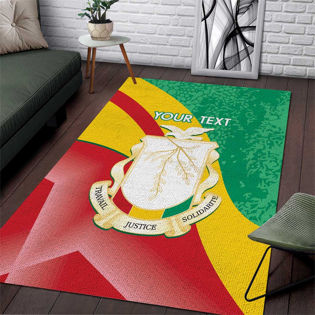 Personalised Guinea Independence Day Area Rug Happy 2 October Guinee Coat Of Arms LT14