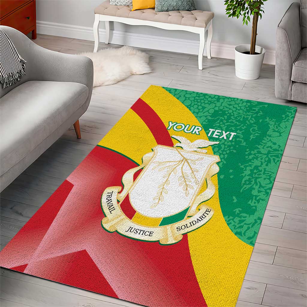 Personalised Guinea Independence Day Area Rug Happy 2 October Guinee Coat Of Arms LT14