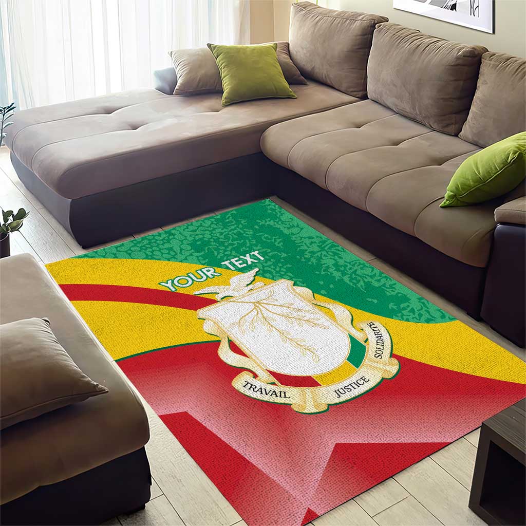 Personalised Guinea Independence Day Area Rug Happy 2 October Guinee Coat Of Arms LT14