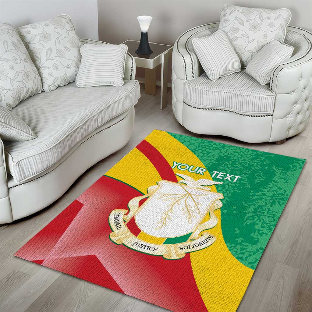 Personalised Guinea Independence Day Area Rug Happy 2 October Guinee Coat Of Arms LT14
