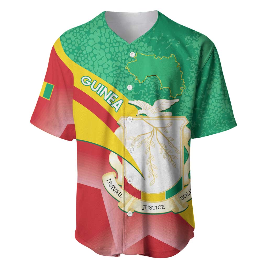 Personalised Guinea Independence Day Baseball Jersey Happy 2 October Guinee Coat Of Arms LT14