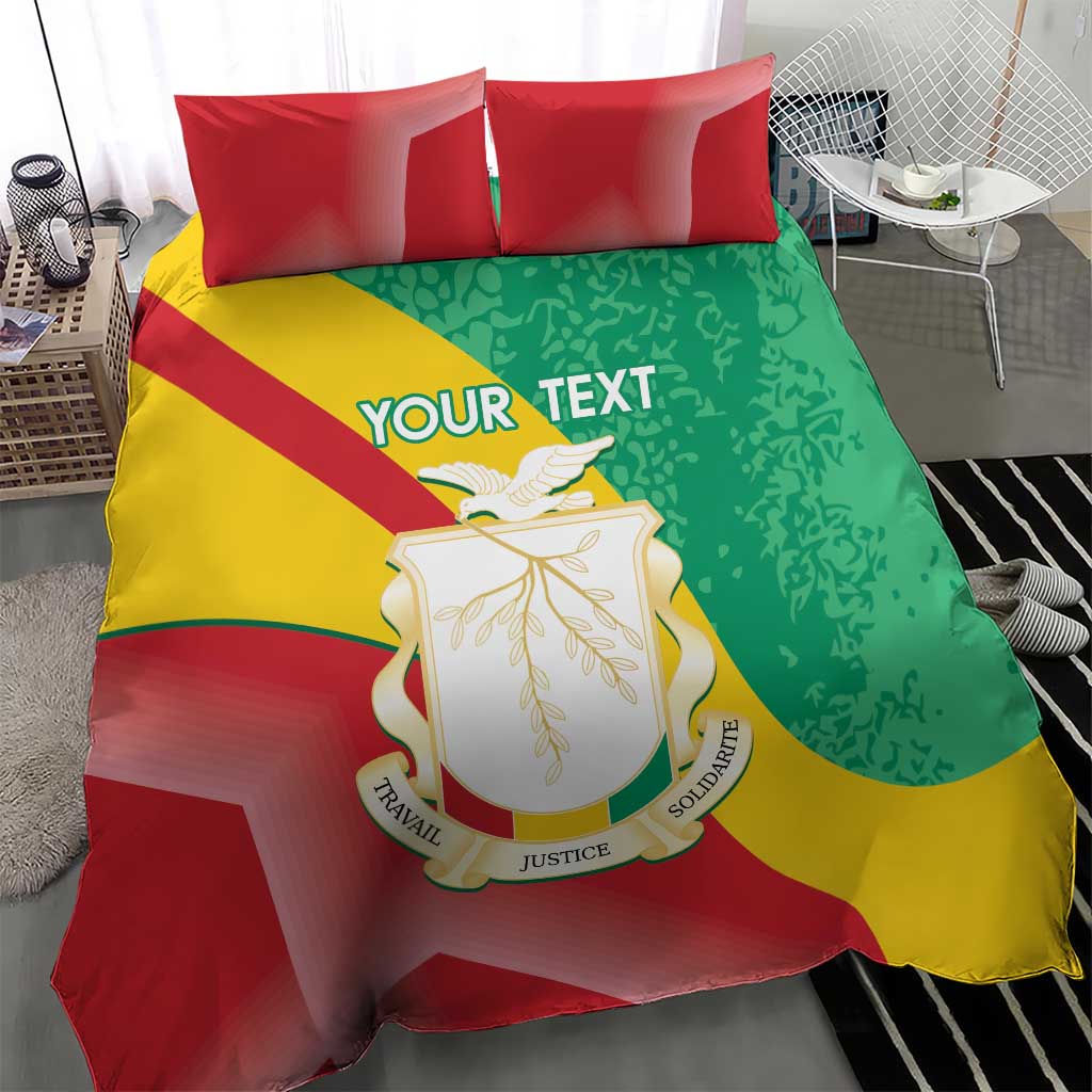 Personalised Guinea Independence Day Bedding Set Happy 2 October Guinee Coat Of Arms LT14