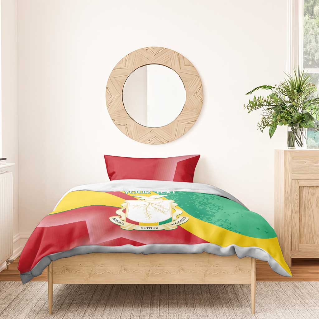 Personalised Guinea Independence Day Bedding Set Happy 2 October Guinee Coat Of Arms LT14