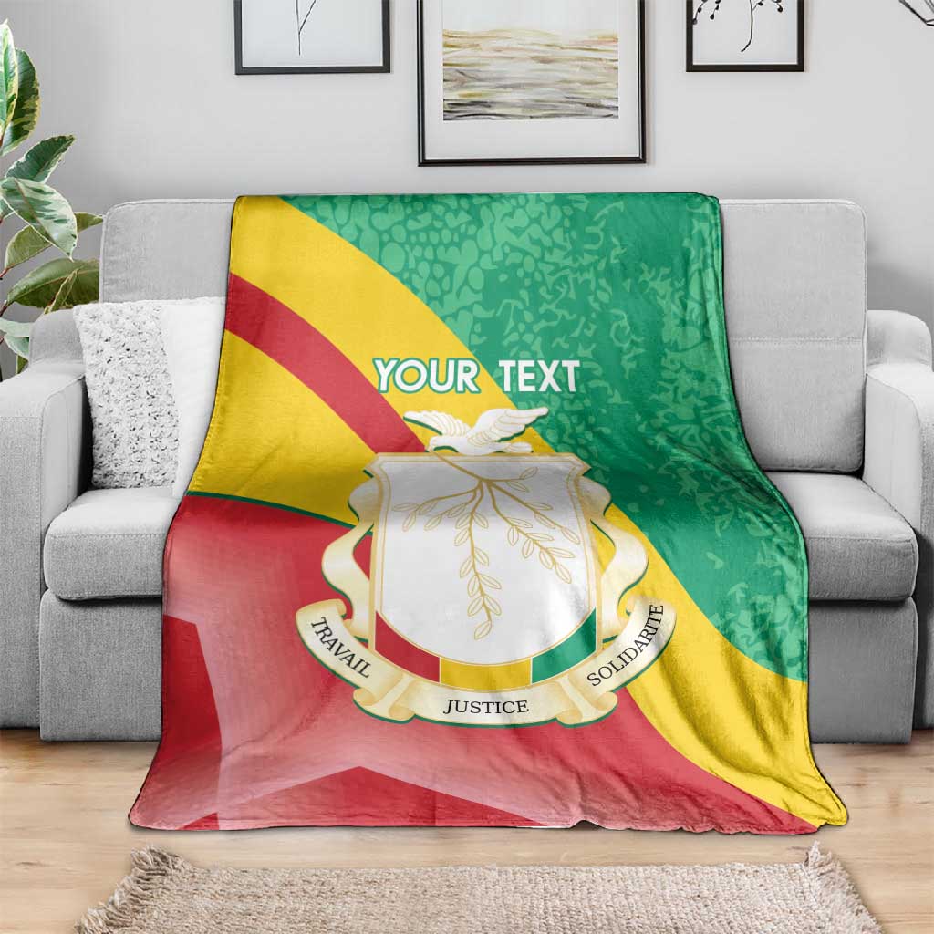 Personalised Guinea Independence Day Blanket Happy 2 October Guinee Coat Of Arms LT14