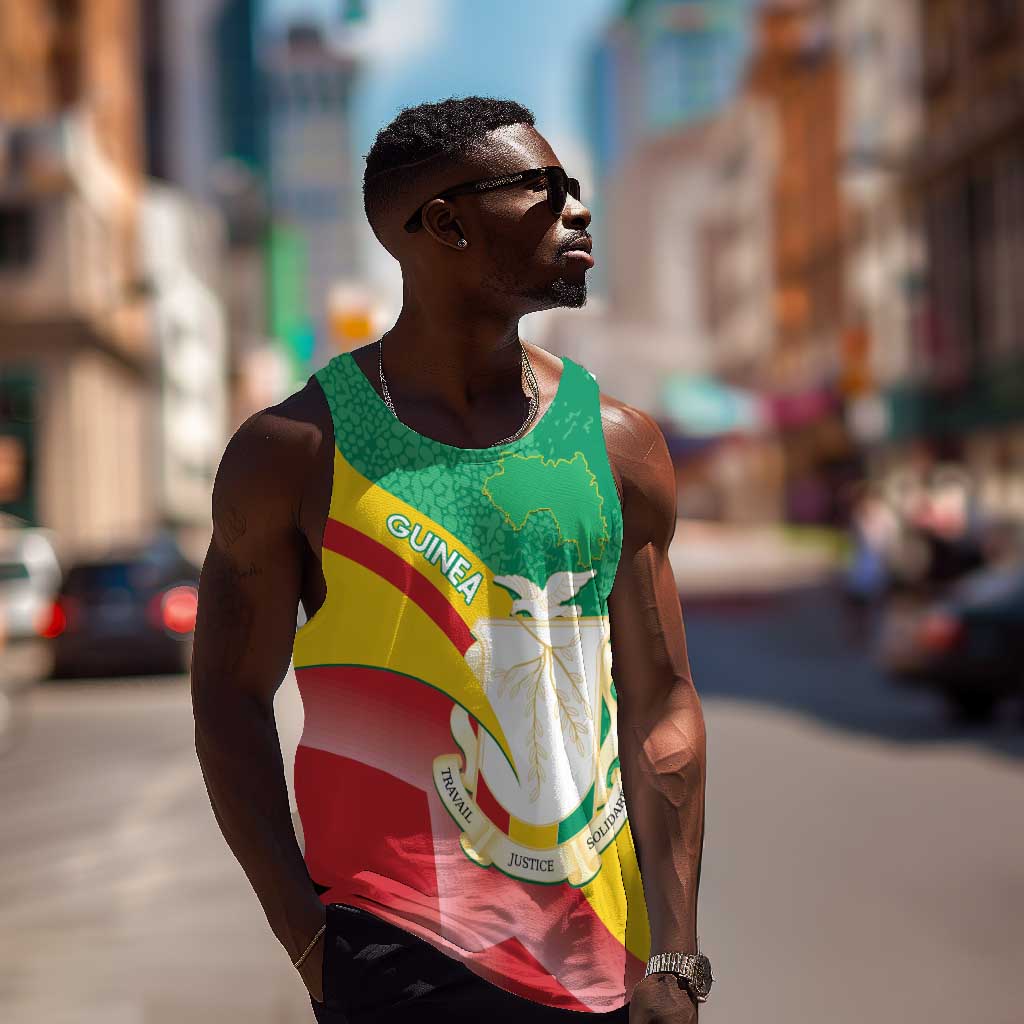 Personalised Guinea Independence Day Men Tank Top Happy 2 October Guinee Coat Of Arms LT14