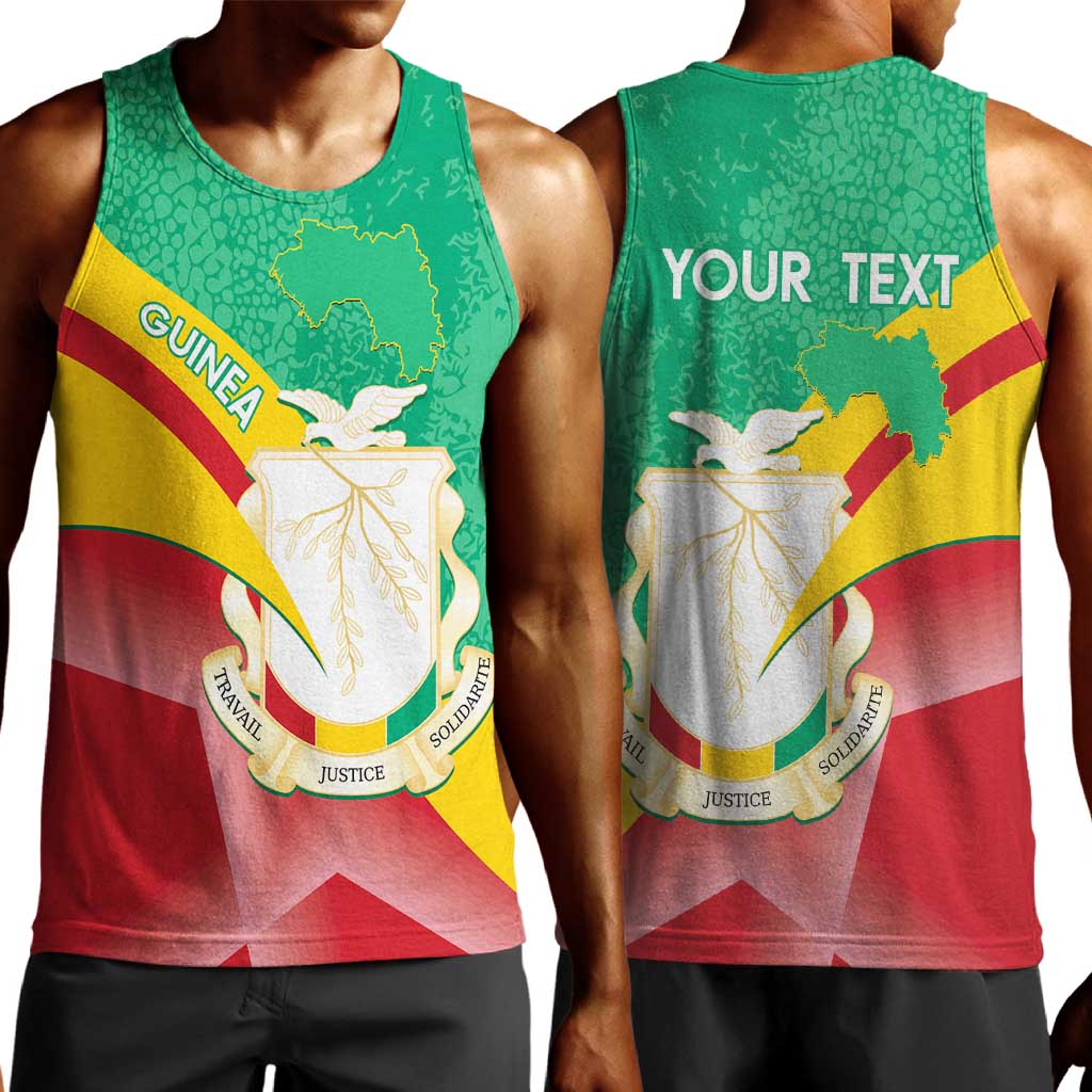 Personalised Guinea Independence Day Men Tank Top Happy 2 October Guinee Coat Of Arms LT14