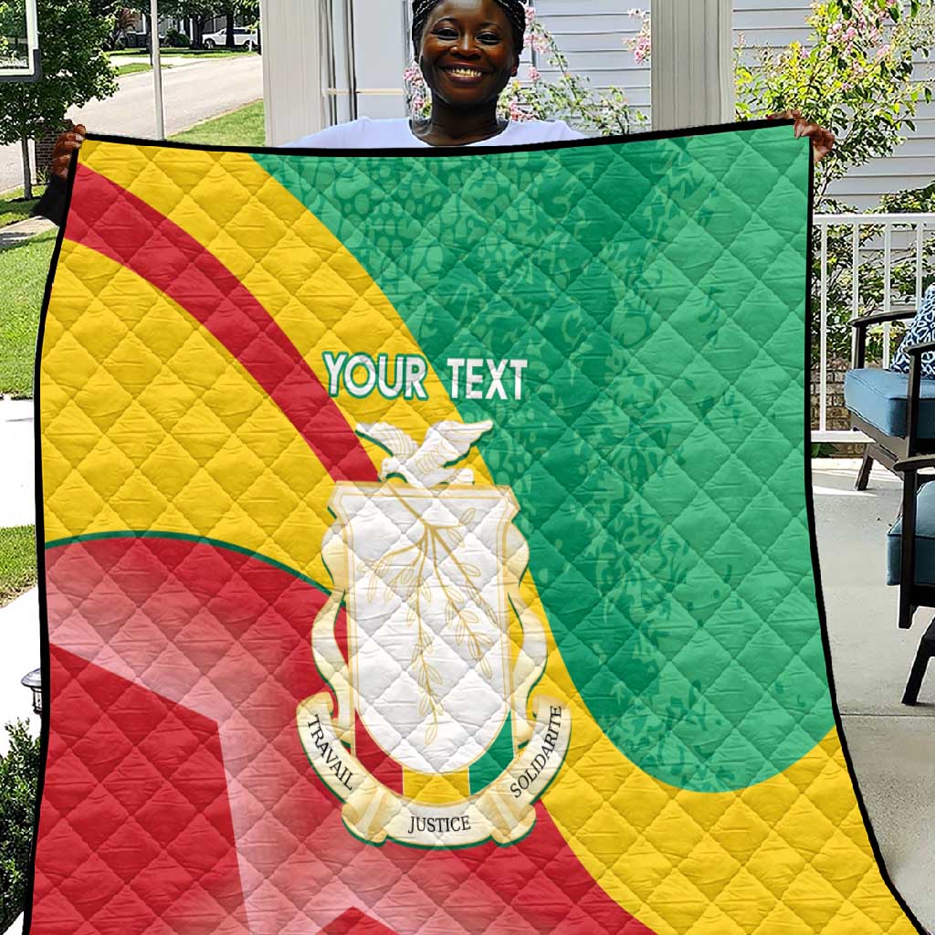 Personalised Guinea Independence Day Quilt Happy 2 October Guinee Coat Of Arms LT14