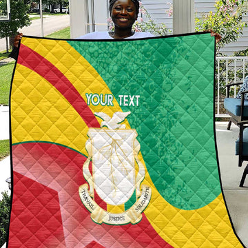 Personalised Guinea Independence Day Quilt Happy 2 October Guinee Coat Of Arms LT14