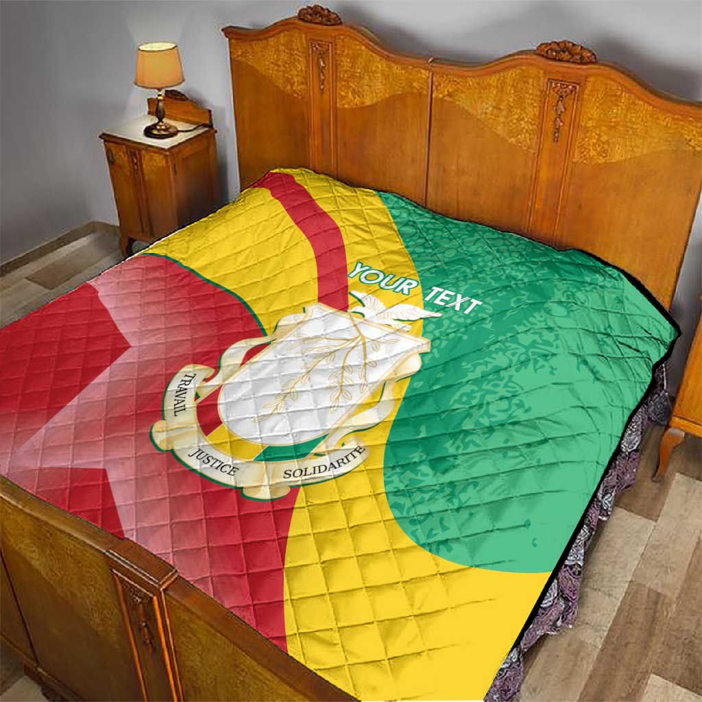 Personalised Guinea Independence Day Quilt Happy 2 October Guinee Coat Of Arms LT14