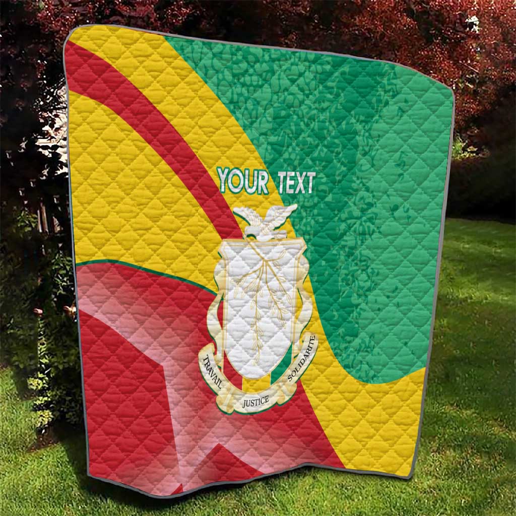 Personalised Guinea Independence Day Quilt Happy 2 October Guinee Coat Of Arms LT14