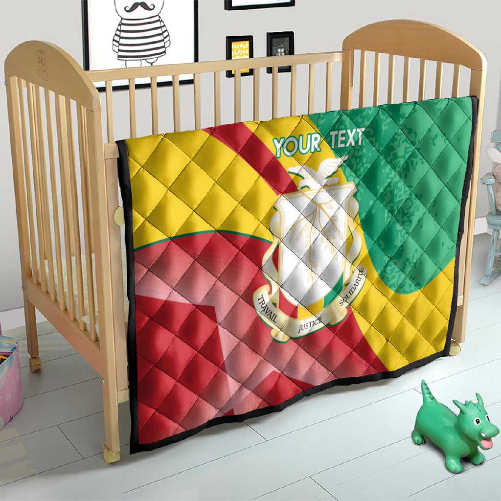Personalised Guinea Independence Day Quilt Happy 2 October Guinee Coat Of Arms LT14