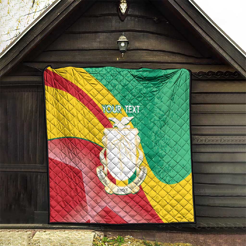 Personalised Guinea Independence Day Quilt Happy 2 October Guinee Coat Of Arms LT14