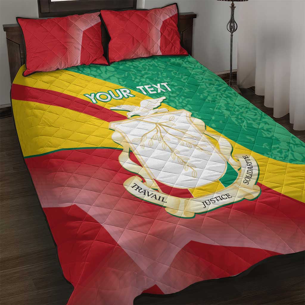 Personalised Guinea Independence Day Quilt Bed Set Happy 2 October Guinee Coat Of Arms LT14