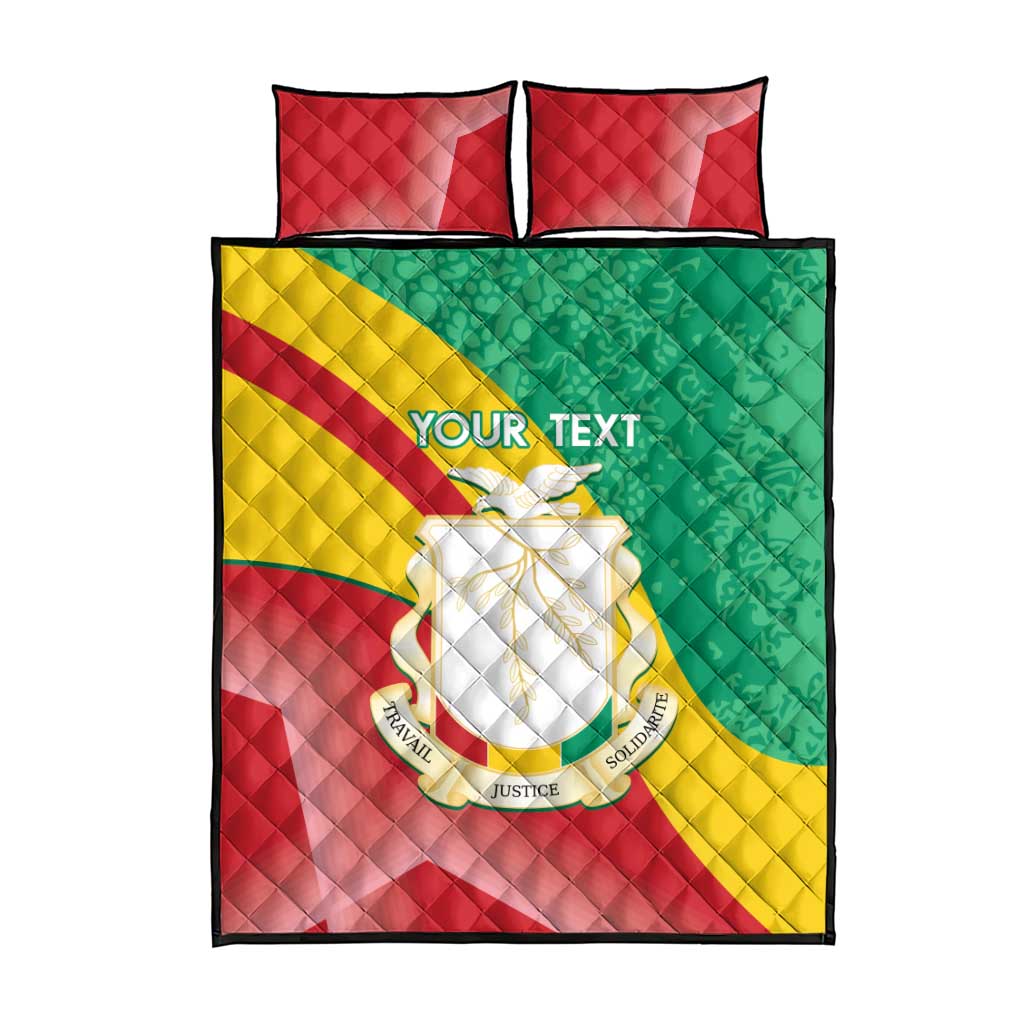 Personalised Guinea Independence Day Quilt Bed Set Happy 2 October Guinee Coat Of Arms LT14