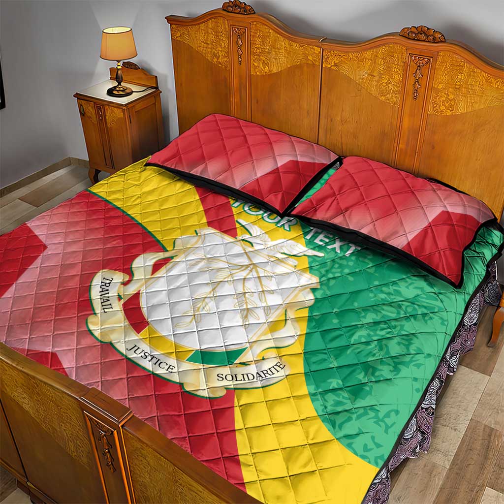 Personalised Guinea Independence Day Quilt Bed Set Happy 2 October Guinee Coat Of Arms LT14