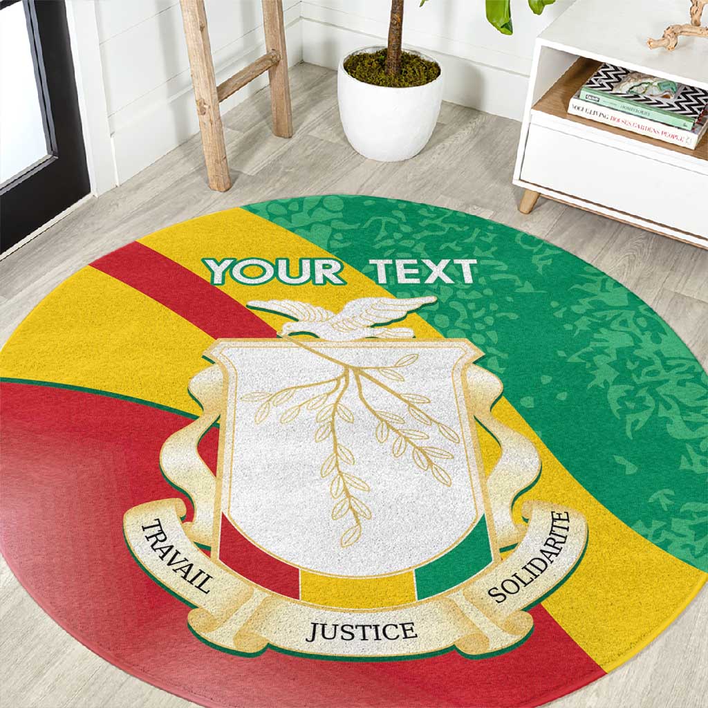 Personalised Guinea Independence Day Round Carpet Happy 2 October Guinee Coat Of Arms LT14