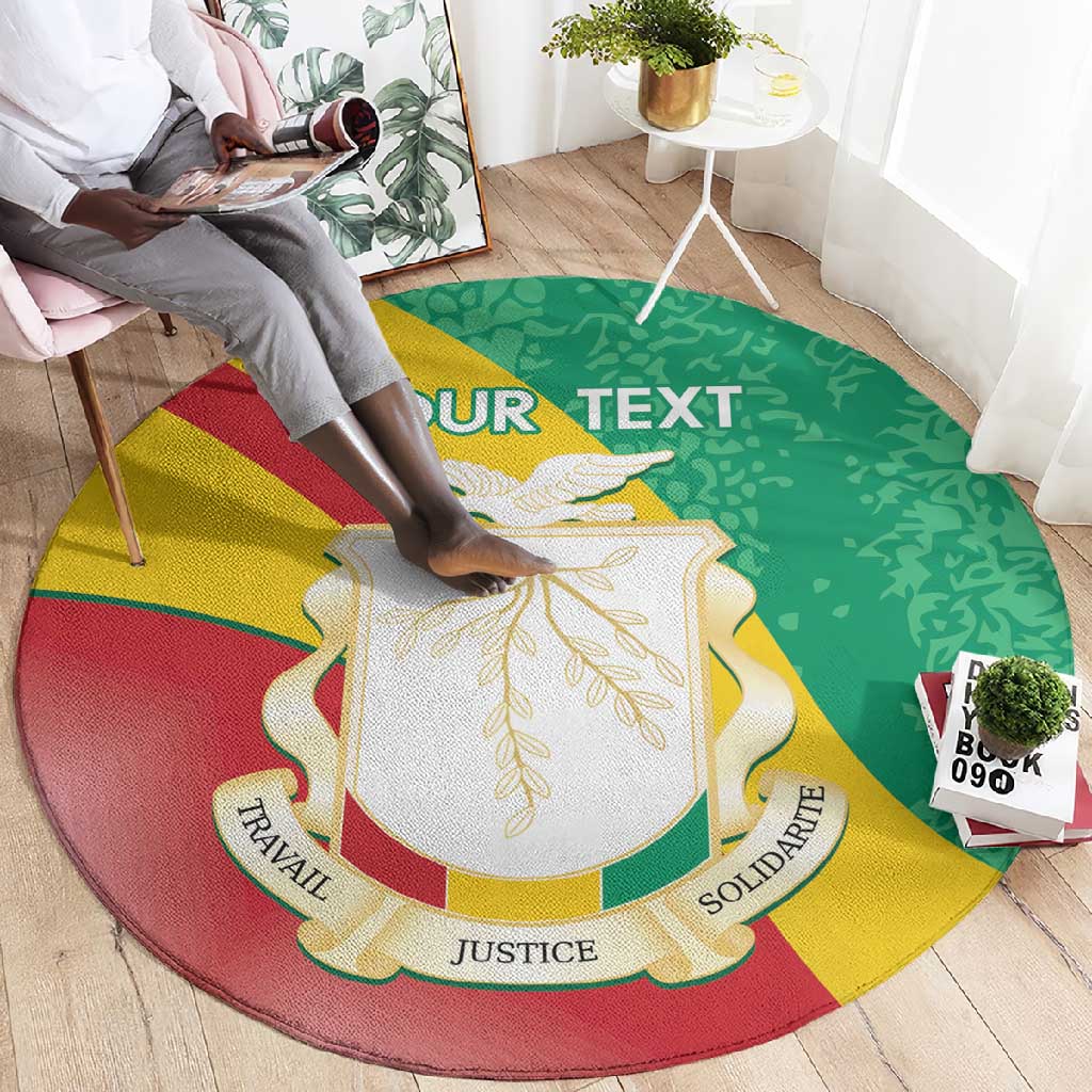 Personalised Guinea Independence Day Round Carpet Happy 2 October Guinee Coat Of Arms LT14