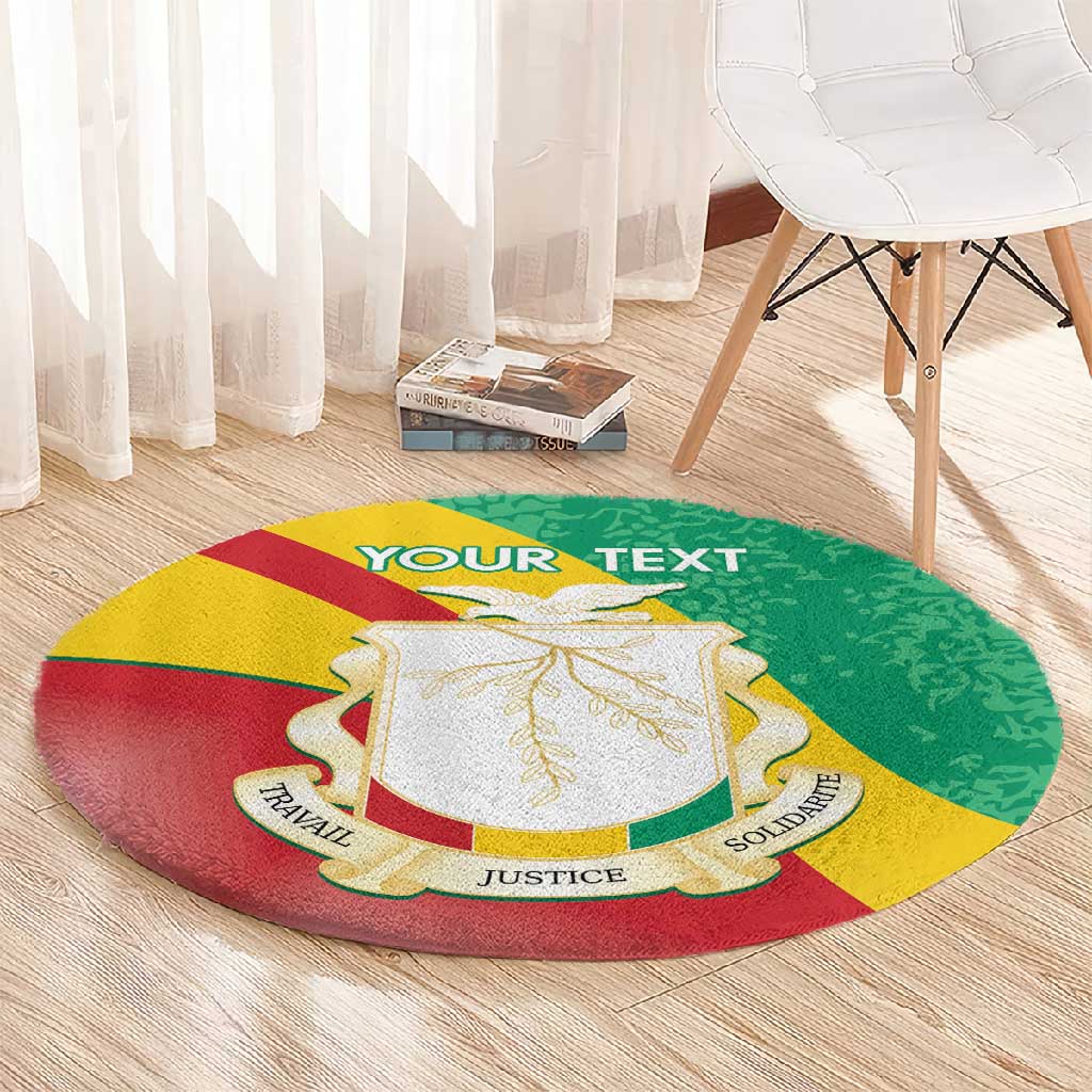 Personalised Guinea Independence Day Round Carpet Happy 2 October Guinee Coat Of Arms LT14