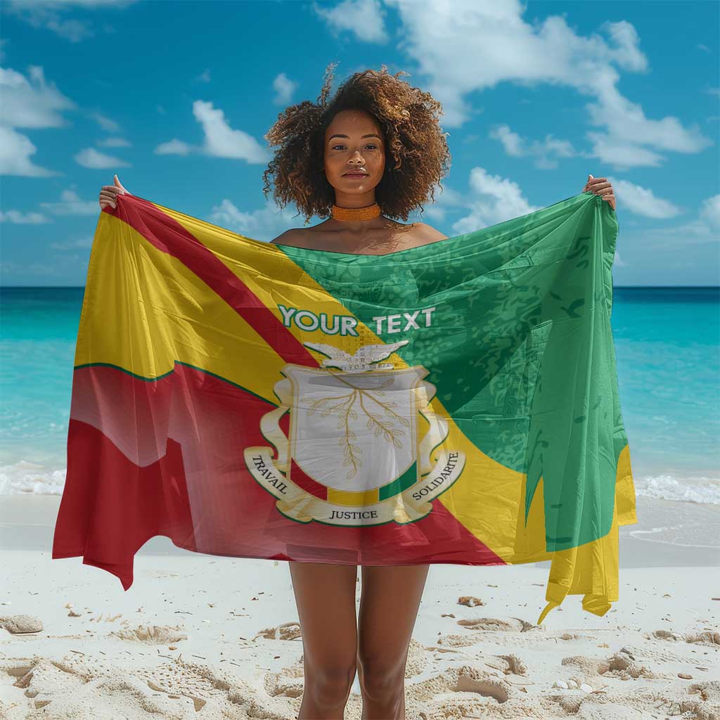 Personalised Guinea Independence Day Sarong Happy 2 October Guinee Coat Of Arms LT14