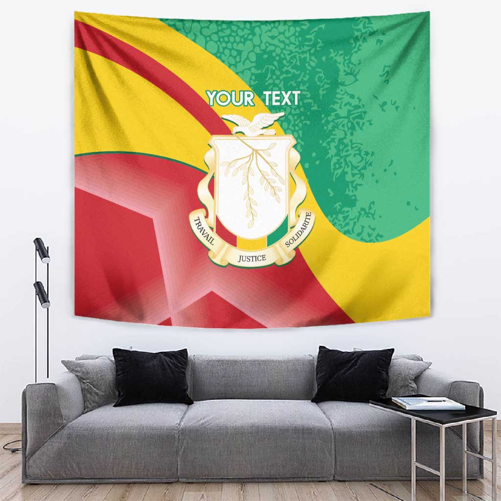 Personalised Guinea Independence Day Tapestry Happy 2 October Guinee Coat Of Arms LT14