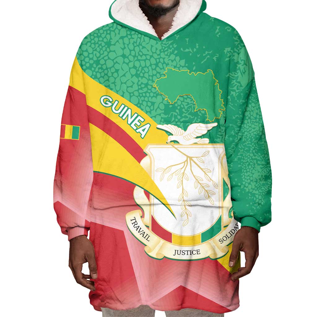 Personalised Guinea Independence Day Wearable Blanket Hoodie Happy 2 October Guinee Coat Of Arms LT14
