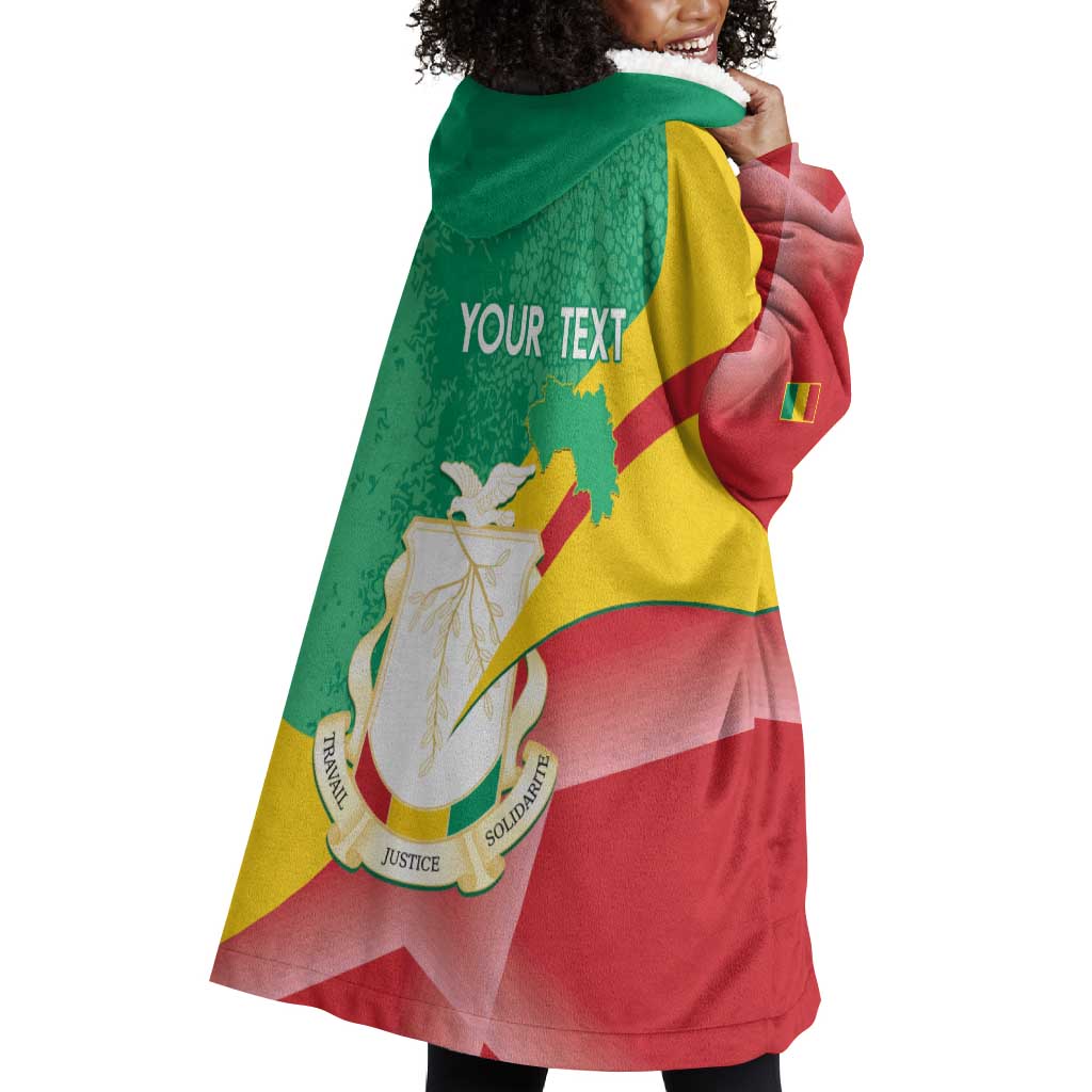Personalised Guinea Independence Day Wearable Blanket Hoodie Happy 2 October Guinee Coat Of Arms LT14