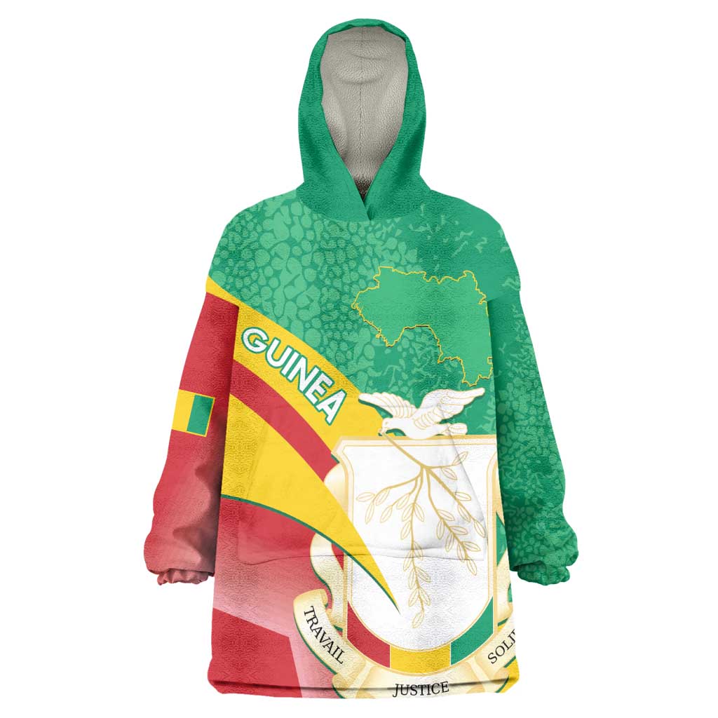 Personalised Guinea Independence Day Wearable Blanket Hoodie Happy 2 October Guinee Coat Of Arms LT14
