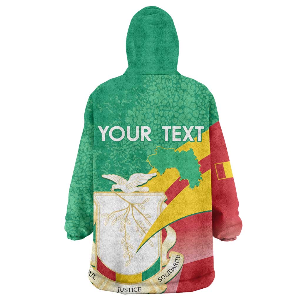 Personalised Guinea Independence Day Wearable Blanket Hoodie Happy 2 October Guinee Coat Of Arms LT14