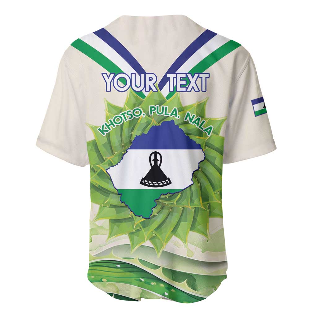 Personalised Lesotho Independence Day Baseball Jersey Aloe Polyphylla Mix Coat Of Arms LT14