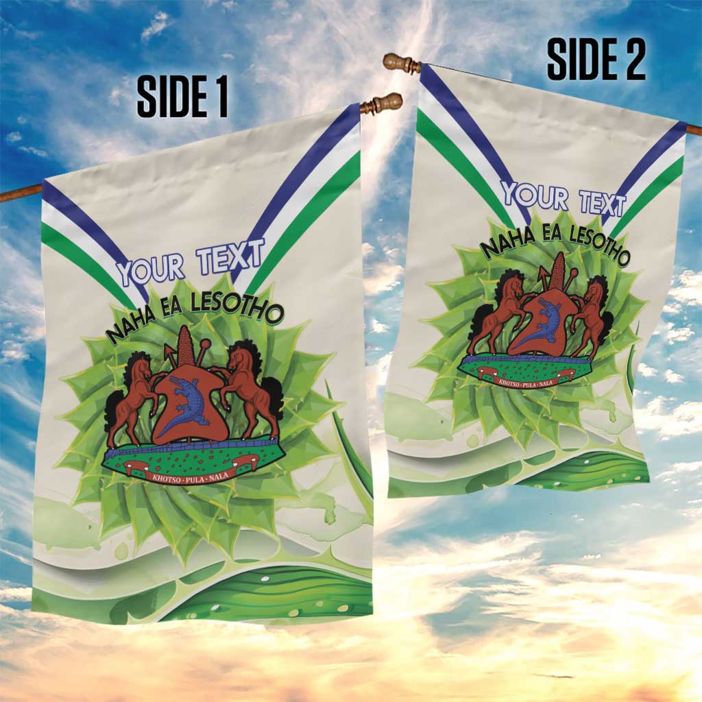Personalised Lesotho Independence Day Garden Flag Aloe Polyphylla Mix Coat Of Arms LT14