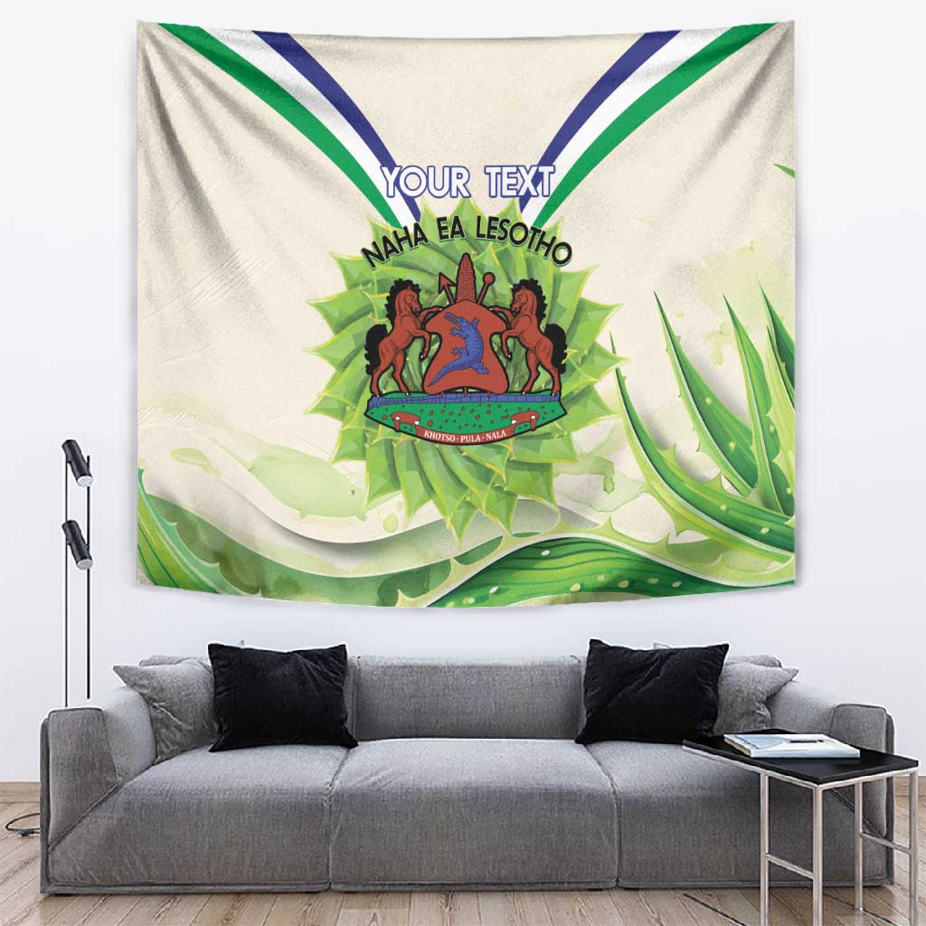 Personalised Lesotho Independence Day Tapestry Aloe Polyphylla Mix Coat Of Arms LT14