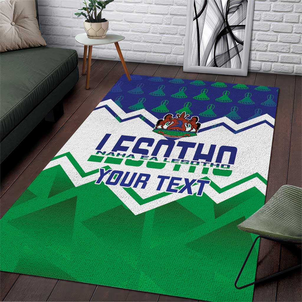 Personalised Lesotho Independence Day Area Rug Naha ea Lesotho Proud LT14