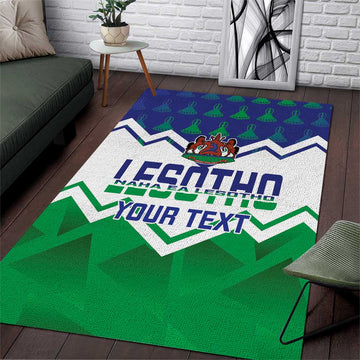 Personalised Lesotho Independence Day Area Rug Naha ea Lesotho Proud LT14