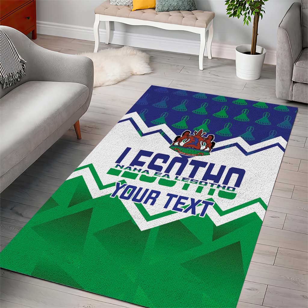 Personalised Lesotho Independence Day Area Rug Naha ea Lesotho Proud LT14