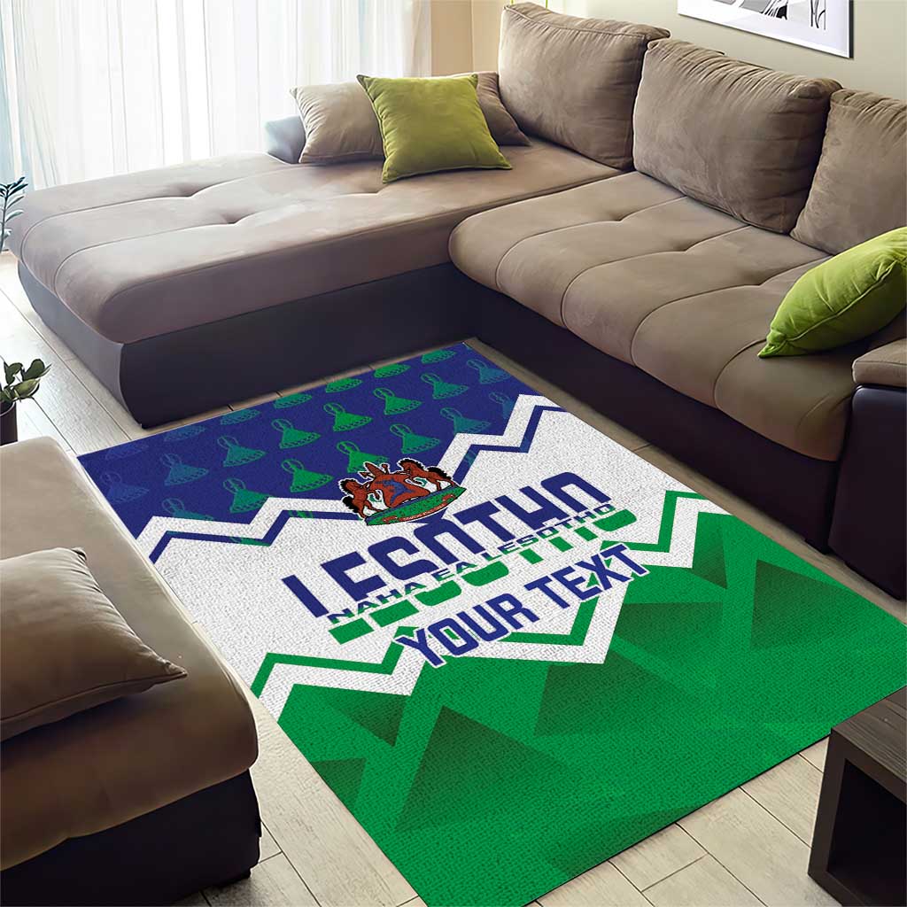 Personalised Lesotho Independence Day Area Rug Naha ea Lesotho Proud LT14