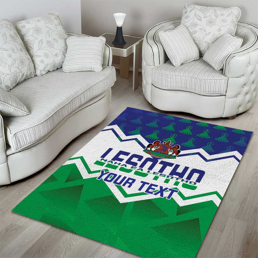 Personalised Lesotho Independence Day Area Rug Naha ea Lesotho Proud LT14