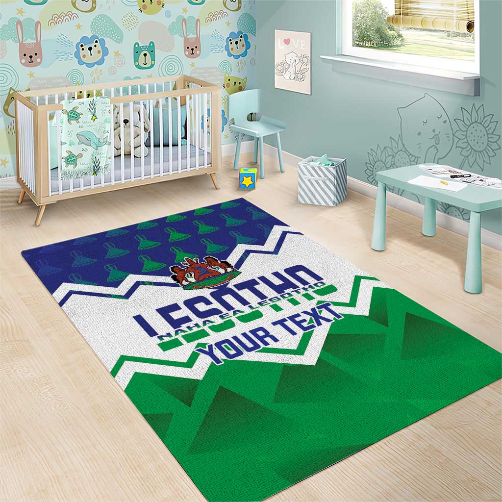 Personalised Lesotho Independence Day Area Rug Naha ea Lesotho Proud LT14