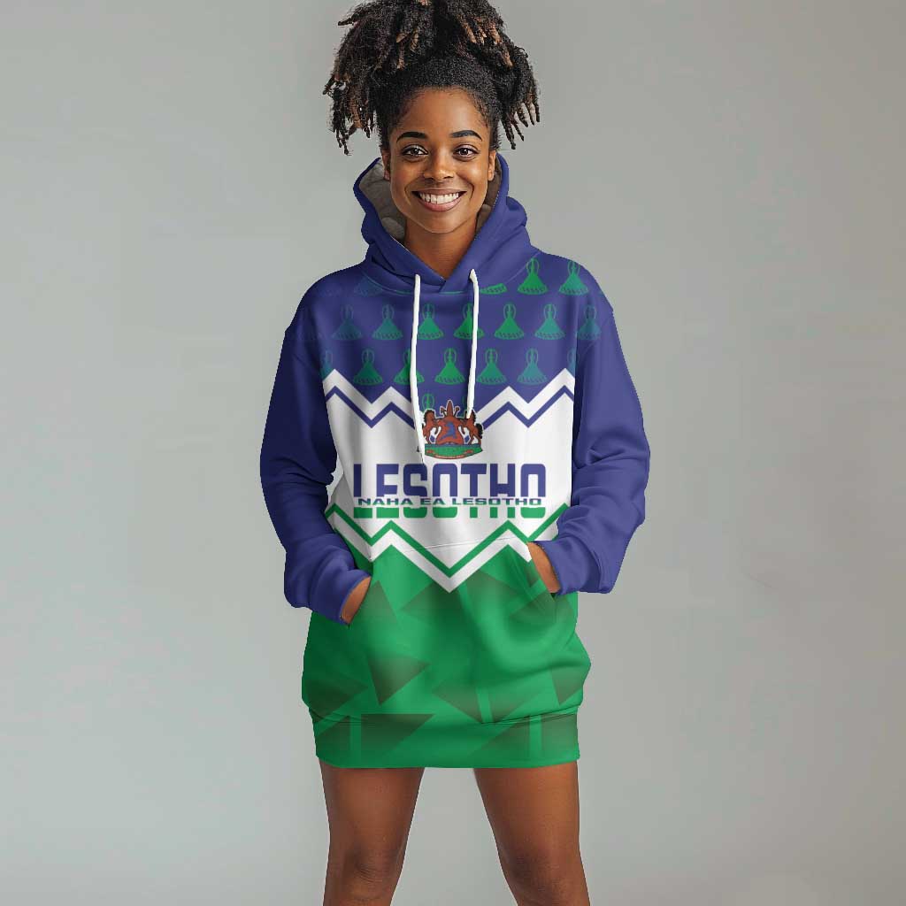 Personalised Lesotho Independence Day Hoodie Dress Naha ea Lesotho Proud LT14