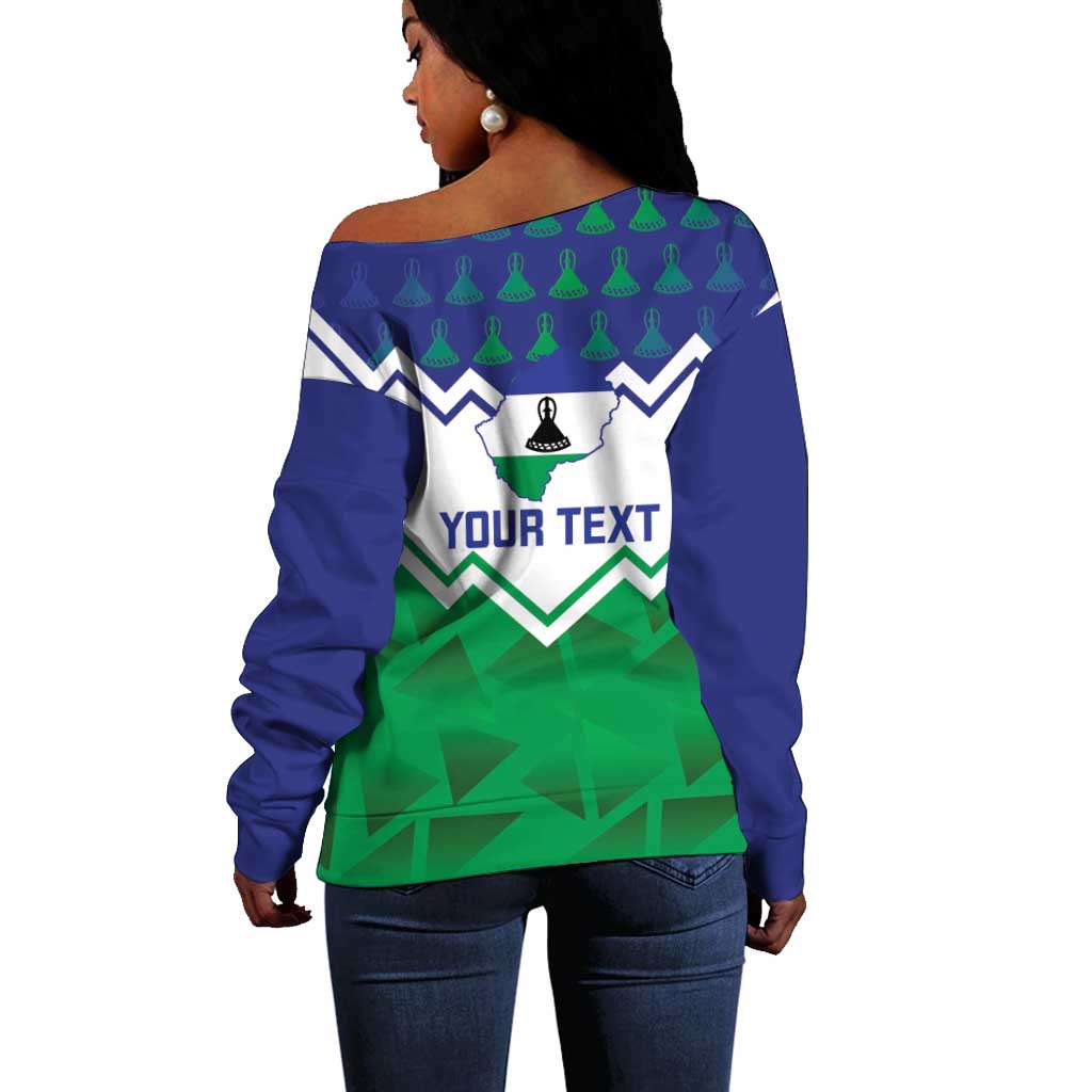 Personalised Lesotho Independence Day Off Shoulder Sweater Naha ea Lesotho Proud LT14