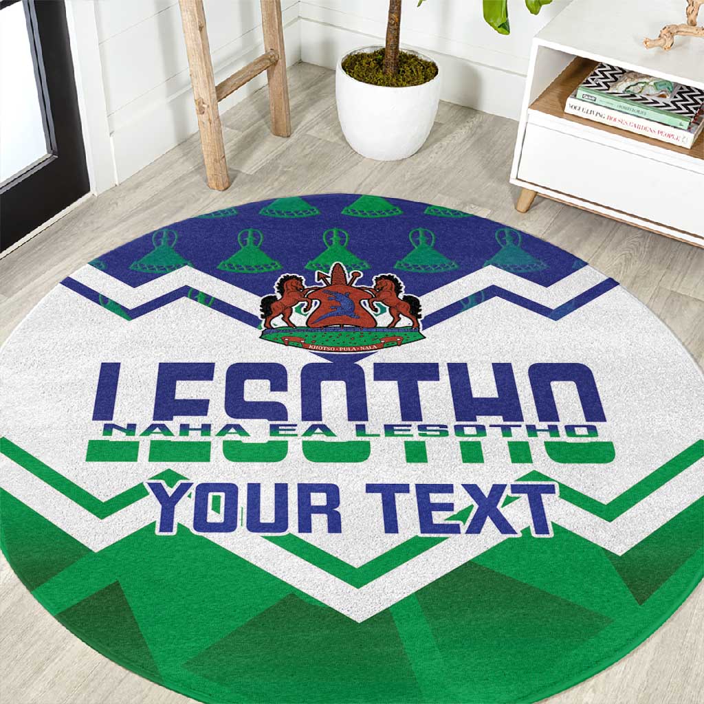 Personalised Lesotho Independence Day Round Carpet Naha ea Lesotho Proud LT14