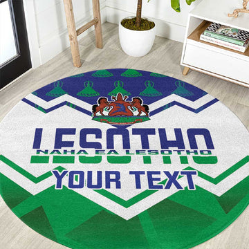Personalised Lesotho Independence Day Round Carpet Naha ea Lesotho Proud LT14